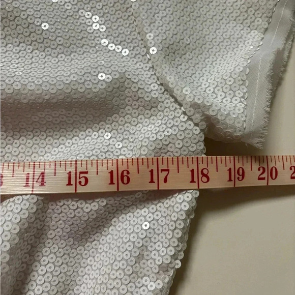 Bcbg Generation Black White Sequin Dress Ruched Size Small Short Sleeves - Picture 2 of 7